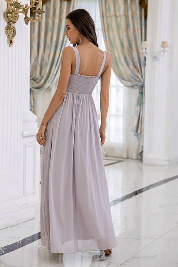 Grey Sequins A-line Prom Dress